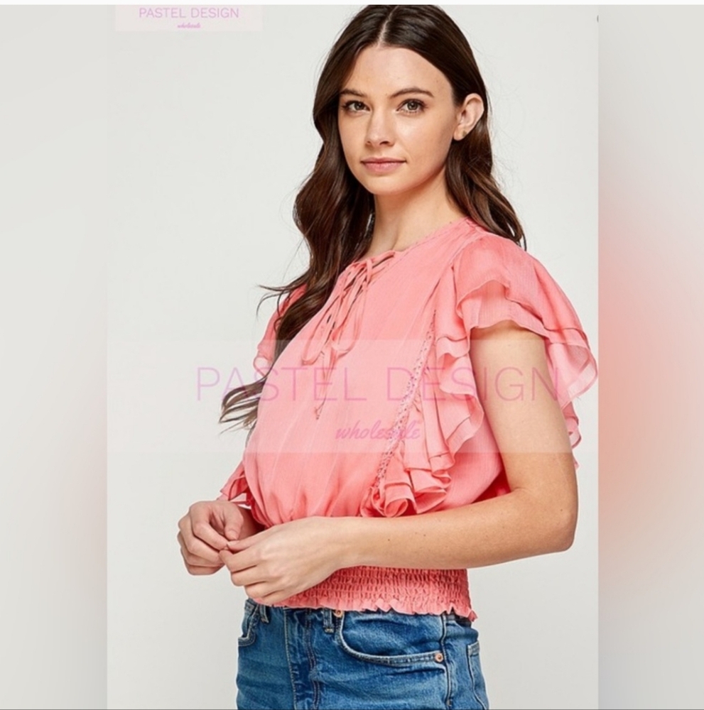 NWT Pastel Ruffle Blouse